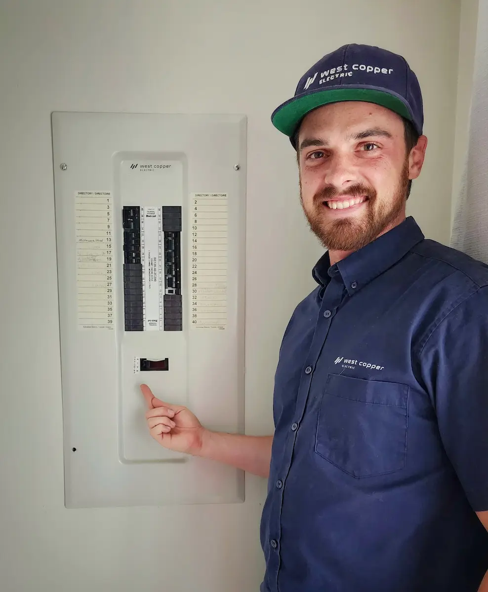 Electrician in van